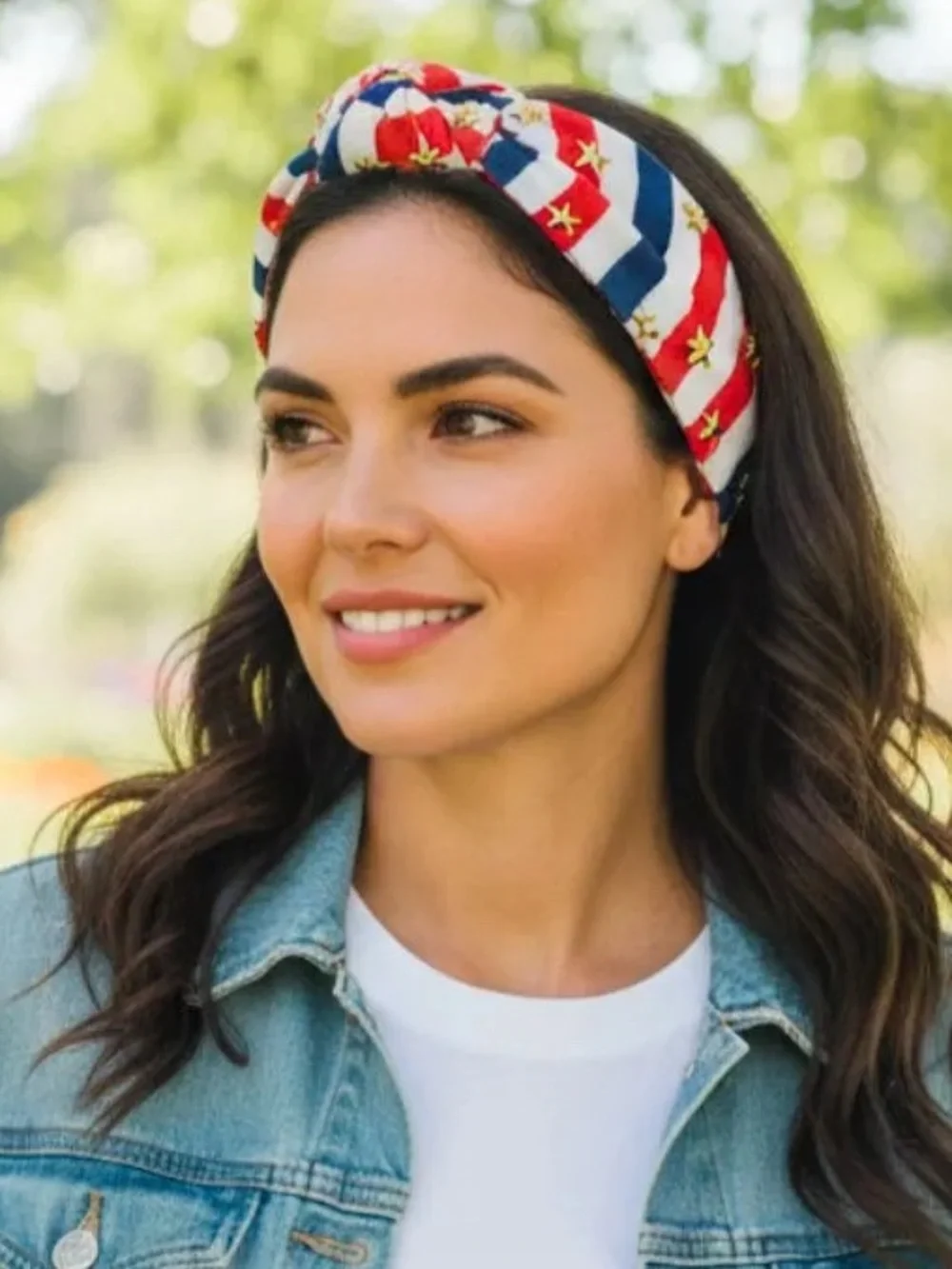Patriotic Red White Blue Star Studded Headband